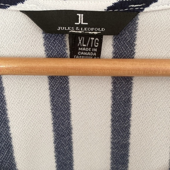 Jules & Leopold Striped Blouse w/ Tie Waist, Size XL - Picture 3 of 9
